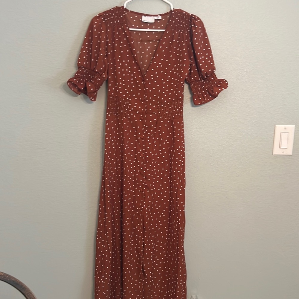 Polka dot maxi dress, NWOT